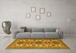 Machine Washable Persian Yellow Traditional Rug in a Living Room, wshtr3206yw