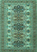 Machine Washable Persian Turquoise Traditional Area Rugs, wshtr3206turq