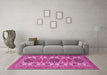 Machine Washable Persian Pink Traditional Rug in a Living Room, wshtr3206pnk