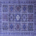 Square Persian Blue Traditional Rug, tr3207blu