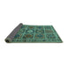 Sideview of Persian Turquoise Traditional Rug, tr3207turq