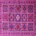 Square Machine Washable Persian Pink Traditional Rug, wshtr3207pnk