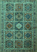 Machine Washable Persian Turquoise Traditional Area Rugs, wshtr3207turq