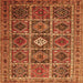 Serging Thickness of Persian Orange Traditional Rug, tr3207org