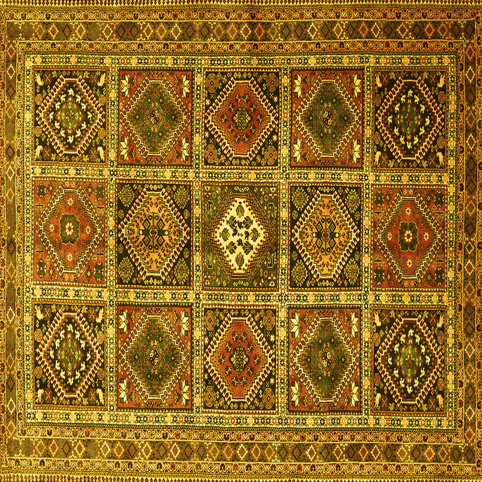 Square Persian Yellow Traditional Rug, tr3207yw