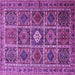 Square Persian Purple Traditional Rug, tr3207pur