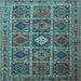 Square Machine Washable Persian Light Blue Traditional Rug, wshtr3207lblu