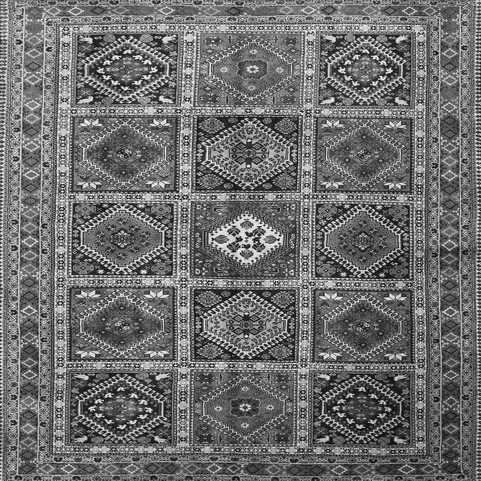 Round Machine Washable Persian Gray Traditional Rug, wshtr3207gry