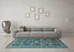 Machine Washable Persian Light Blue Traditional Rug in a Living Room, wshtr3207lblu