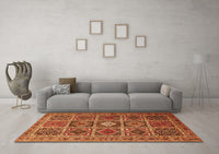 Machine Washable Persian Orange Traditional Rug, wshtr3207org