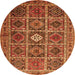 Square Persian Orange Traditional Rug, tr3207org