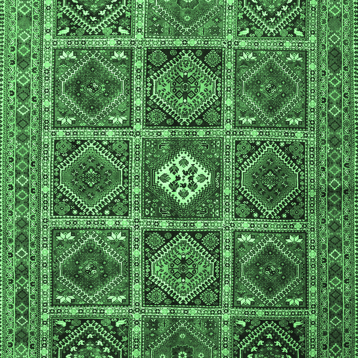 Machine Washable Persian Emerald Green Traditional Area Rugs, wshtr3207emgrn