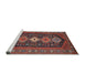 Sideview of Machine Washable Traditional Saffron Red Rug, wshtr3208