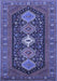 Machine Washable Persian Blue Traditional Rug, wshtr3208blu