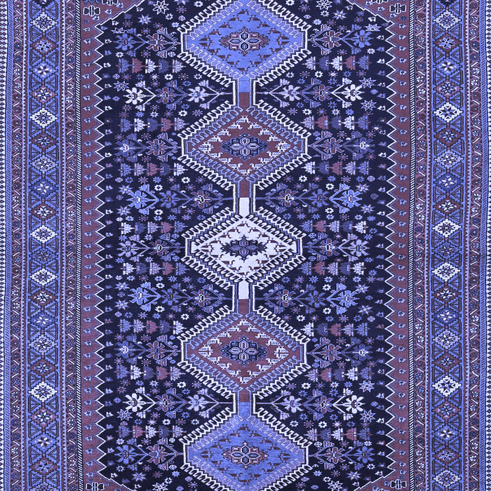 Machine Washable Persian Blue Traditional Rug, wshtr3208blu