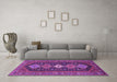 Machine Washable Persian Purple Traditional Area Rugs in a Living Room, wshtr3208pur