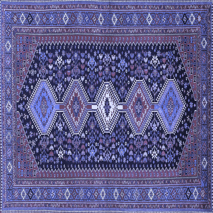 Square Persian Blue Traditional Rug, tr3208blu