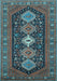 Machine Washable Persian Light Blue Traditional Rug, wshtr3208lblu