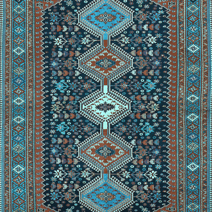 Machine Washable Persian Light Blue Traditional Rug, wshtr3208lblu