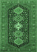 Machine Washable Persian Emerald Green Traditional Area Rugs, wshtr3208emgrn