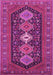 Machine Washable Persian Pink Traditional Rug, wshtr3208pnk