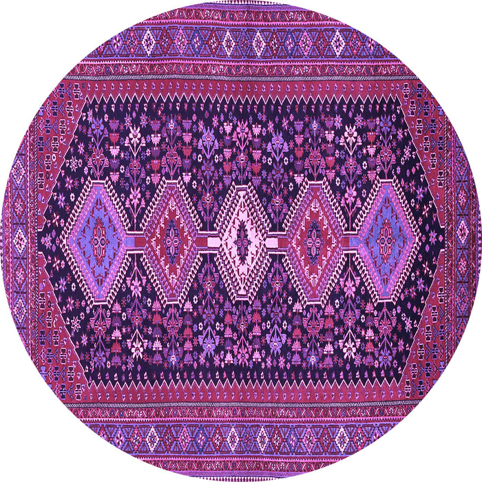 Round Persian Purple Traditional Rug, tr3208pur