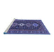 Sideview of Machine Washable Persian Blue Traditional Rug, wshtr3208blu