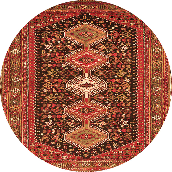 Machine Washable Persian Orange Traditional Area Rugs, wshtr3208org