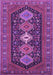 Machine Washable Persian Purple Traditional Area Rugs, wshtr3208pur