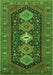 Serging Thickness of Machine Washable Persian Green Traditional Area Rugs, wshtr3208grn