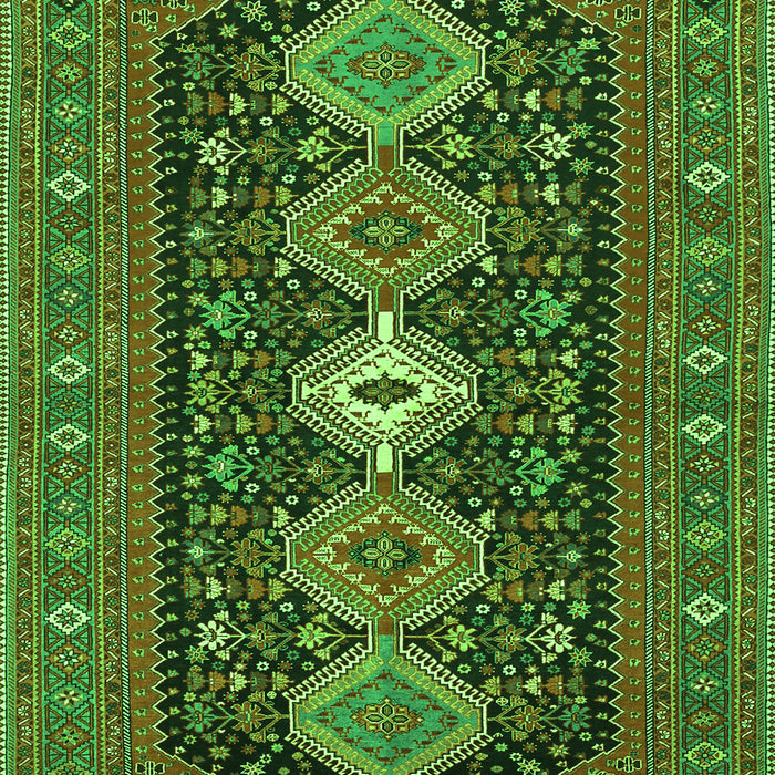 Serging Thickness of Machine Washable Persian Green Traditional Area Rugs, wshtr3208grn
