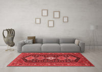 Machine Washable Persian Red Traditional Rug, wshtr3208red