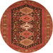 Square Persian Orange Traditional Rug, tr3208org