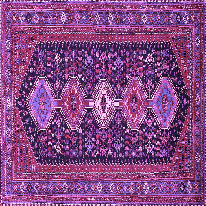 Square Machine Washable Persian Purple Traditional Area Rugs, wshtr3208pur