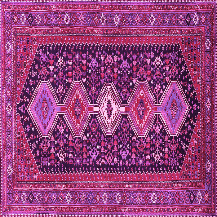 Square Machine Washable Persian Pink Traditional Rug, wshtr3208pnk