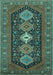 Machine Washable Persian Turquoise Traditional Area Rugs, wshtr3208turq