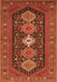 Serging Thickness of Machine Washable Persian Orange Traditional Area Rugs, wshtr3208org