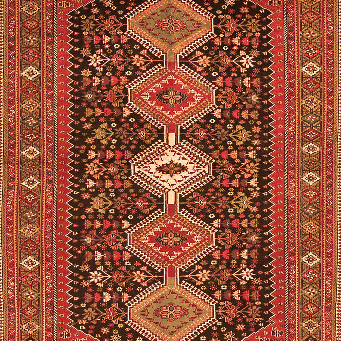 Serging Thickness of Machine Washable Persian Orange Traditional Area Rugs, wshtr3208org