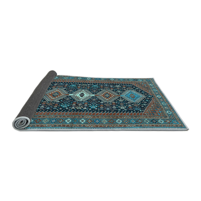 Sideview of Persian Light Blue Traditional Rug, tr3208lblu
