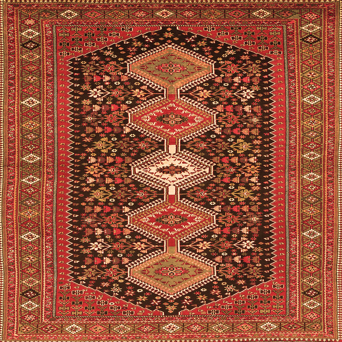 Serging Thickness of Persian Orange Traditional Rug, tr3208org