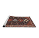 Sideview of Machine Washable Traditional Dark Almond Brown Rug, wshtr3209