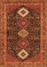 Serging Thickness of Machine Washable Persian Orange Traditional Area Rugs, wshtr3209org