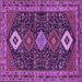 Square Persian Purple Traditional Rug, tr3209pur