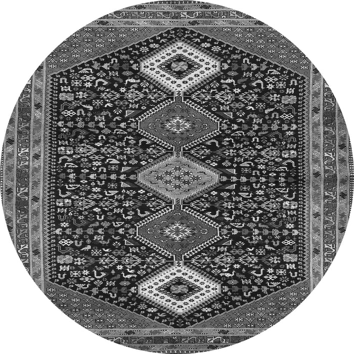 Machine Washable Persian Gray Traditional Rug, wshtr3209gry