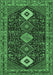 Machine Washable Persian Emerald Green Traditional Area Rugs, wshtr3209emgrn