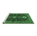 Sideview of Machine Washable Persian Emerald Green Traditional Area Rugs, wshtr3209emgrn