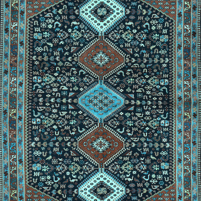 Machine Washable Persian Light Blue Traditional Rug, wshtr3209lblu