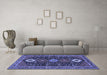 Machine Washable Persian Blue Traditional Rug in a Living Room, wshtr3209blu