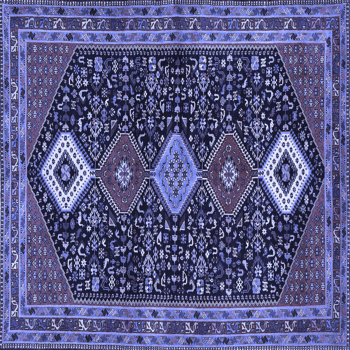 Square Persian Blue Traditional Rug, tr3209blu