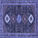 Square Persian Blue Traditional Rug, tr3209blu
